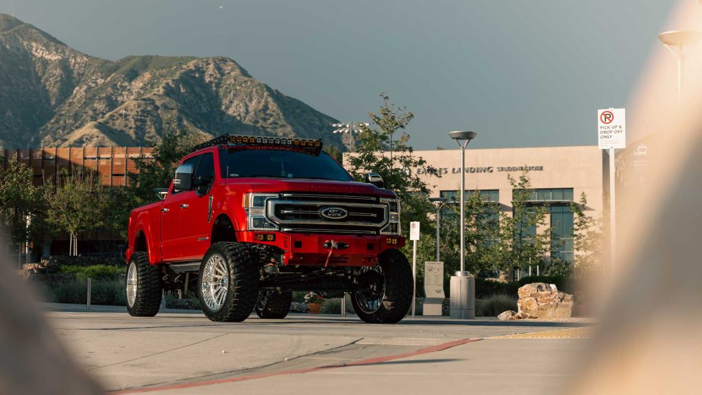A Ford F-350 Super Duty with 24x12 -51 Hardrock Offroad H905 Forged Wheels