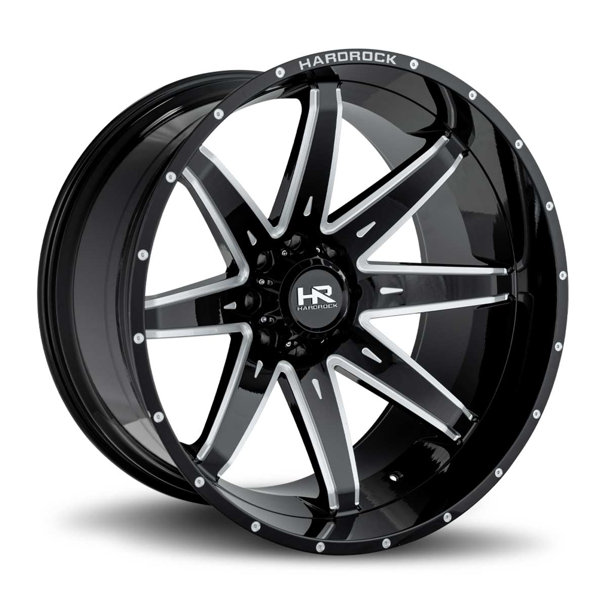 hardrock offroad h502 gloss black milled truck wheel