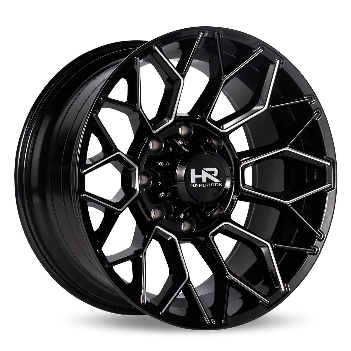 hardrock offroad h509 8-lug truck wheel gloss black milled